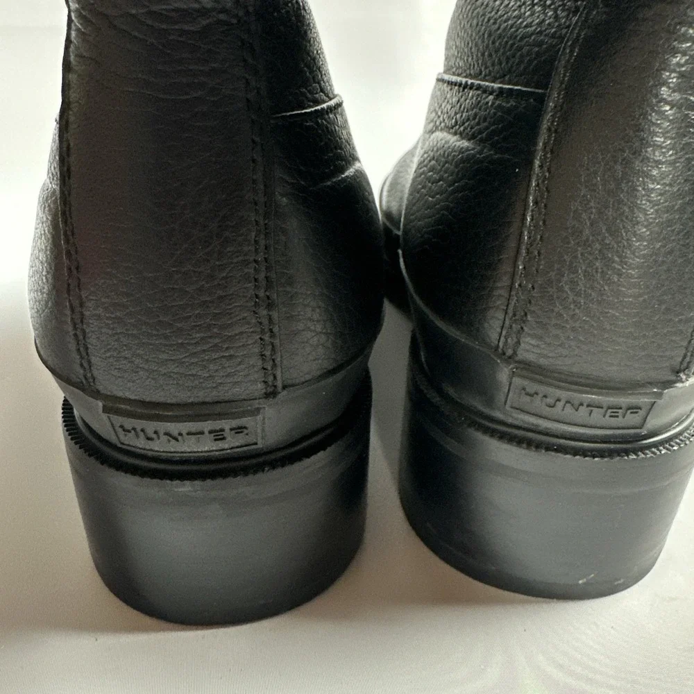 Hunter Cozy Luxe Quiet Luxury Winter Boots Women's 10 Black Faux Fur après ski